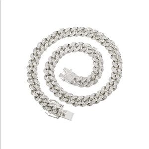 Cuban Link Chain Bling Diamond Necklace Diamond 18 inch